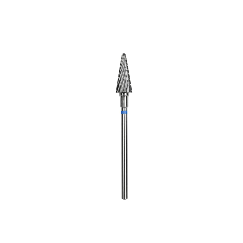 Fresa de carburo para uñas Staleks, cono puntiagudo azul de 6.0mm (FT71B060/14)