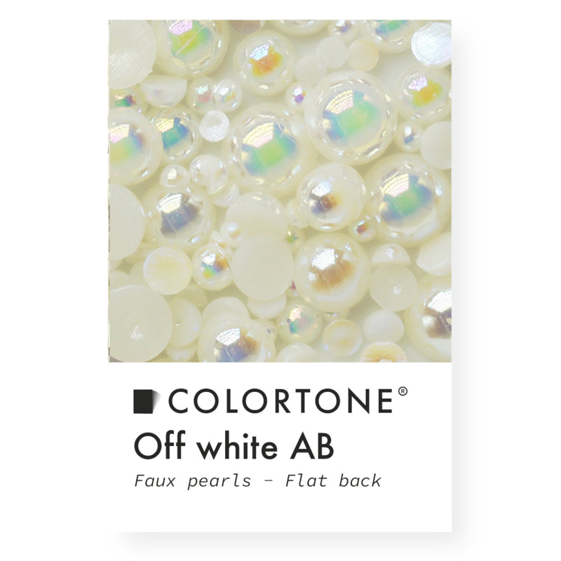 Colortone Flatback Pearls Off White AB