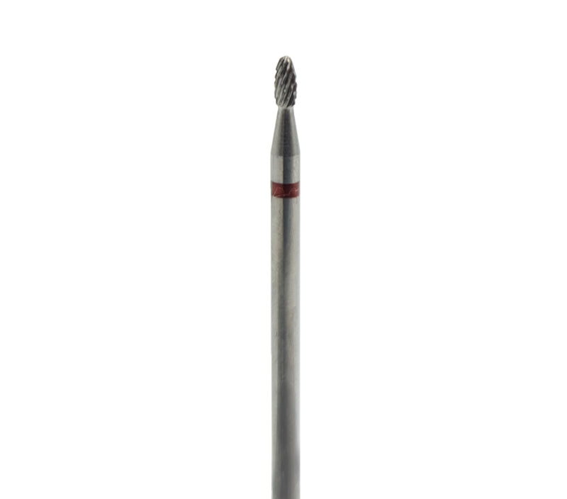 Fresa de carburo Shape It Up con corte de bala para limpiar cutículas, roja (manicura y pedicura)