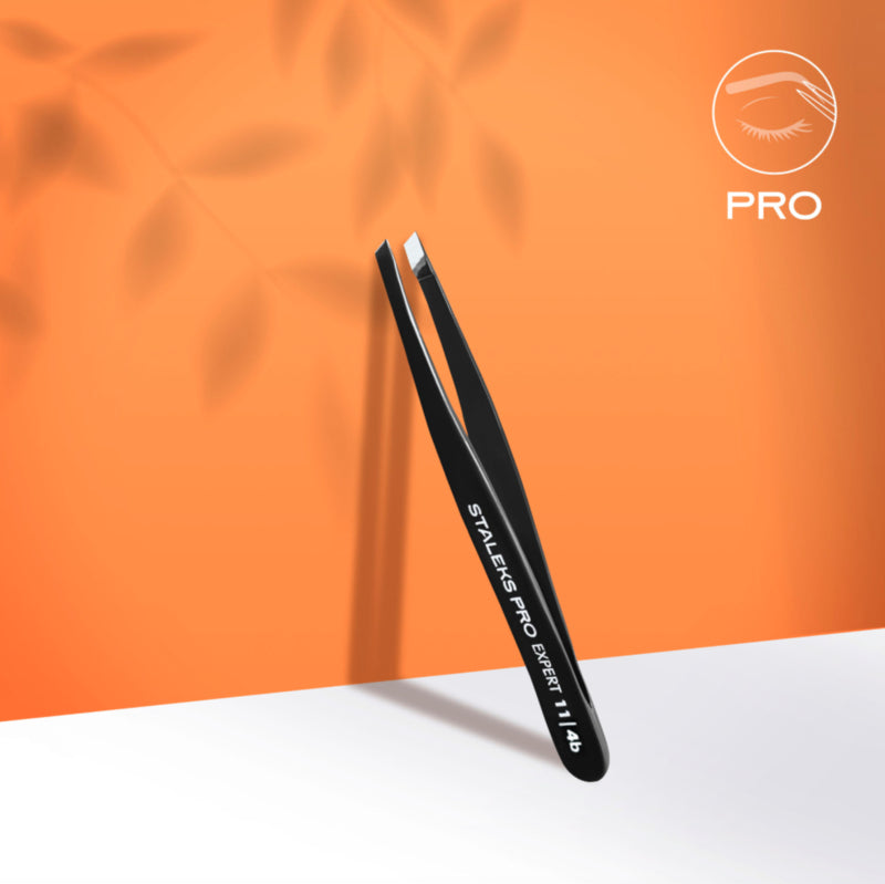Staleks Pro Eyebrow Tweezers Expert 11 Type 4b Narrow Slanted (TE-11/4b)