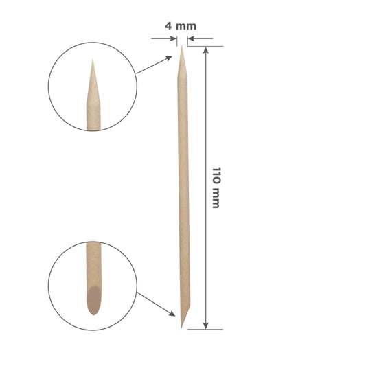 Palitos de naranjo de madera Staleks Pro de 110 mm, 100 unidades (DOS-30-100)